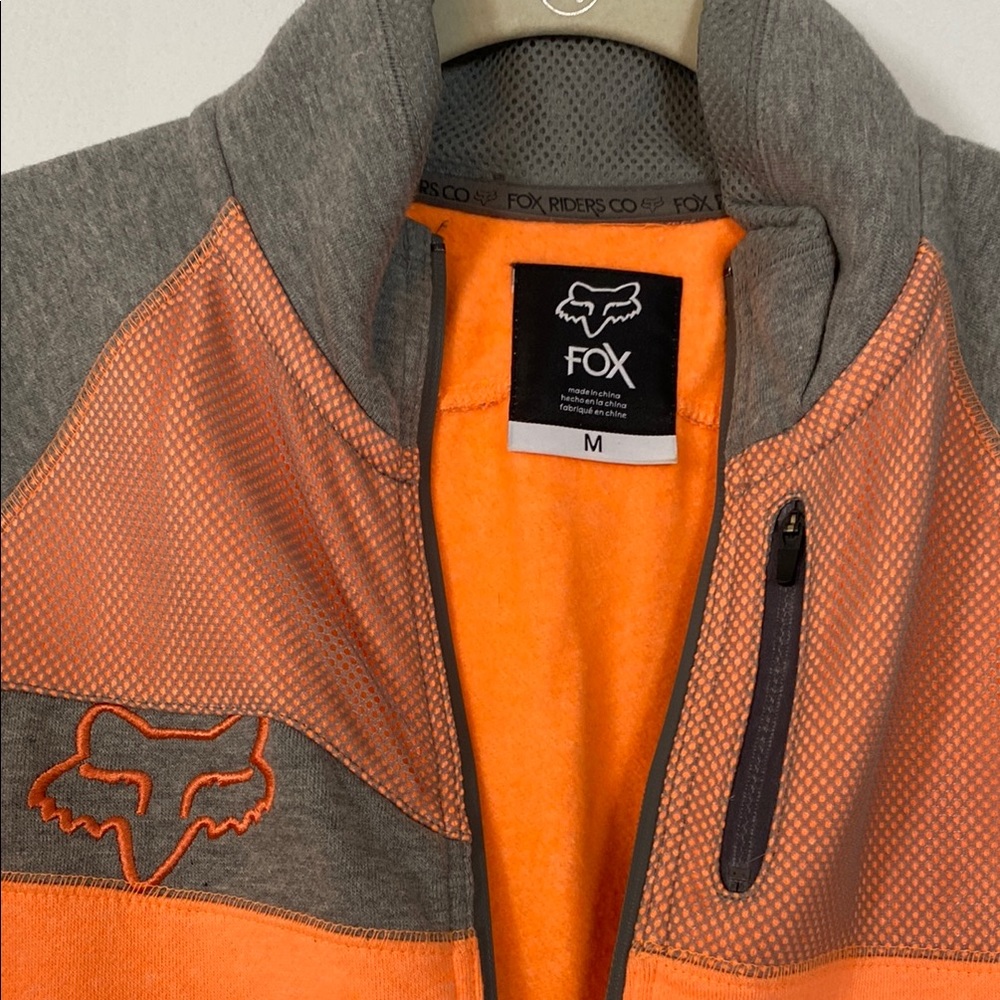 Fox Orange Long Sleeve Zippered Sweatshirt - Picture 4 of 5